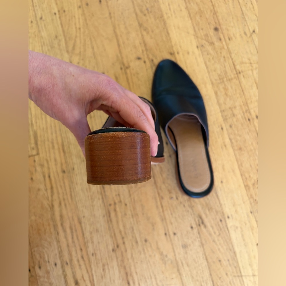 Soludos leather mule pointed toe block heal - Picture 11 of 15